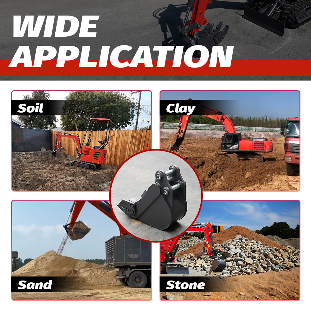 8-Inch Toothed Bucket for 2-Ton Mini Excavators | HUAYEE HYE05-1