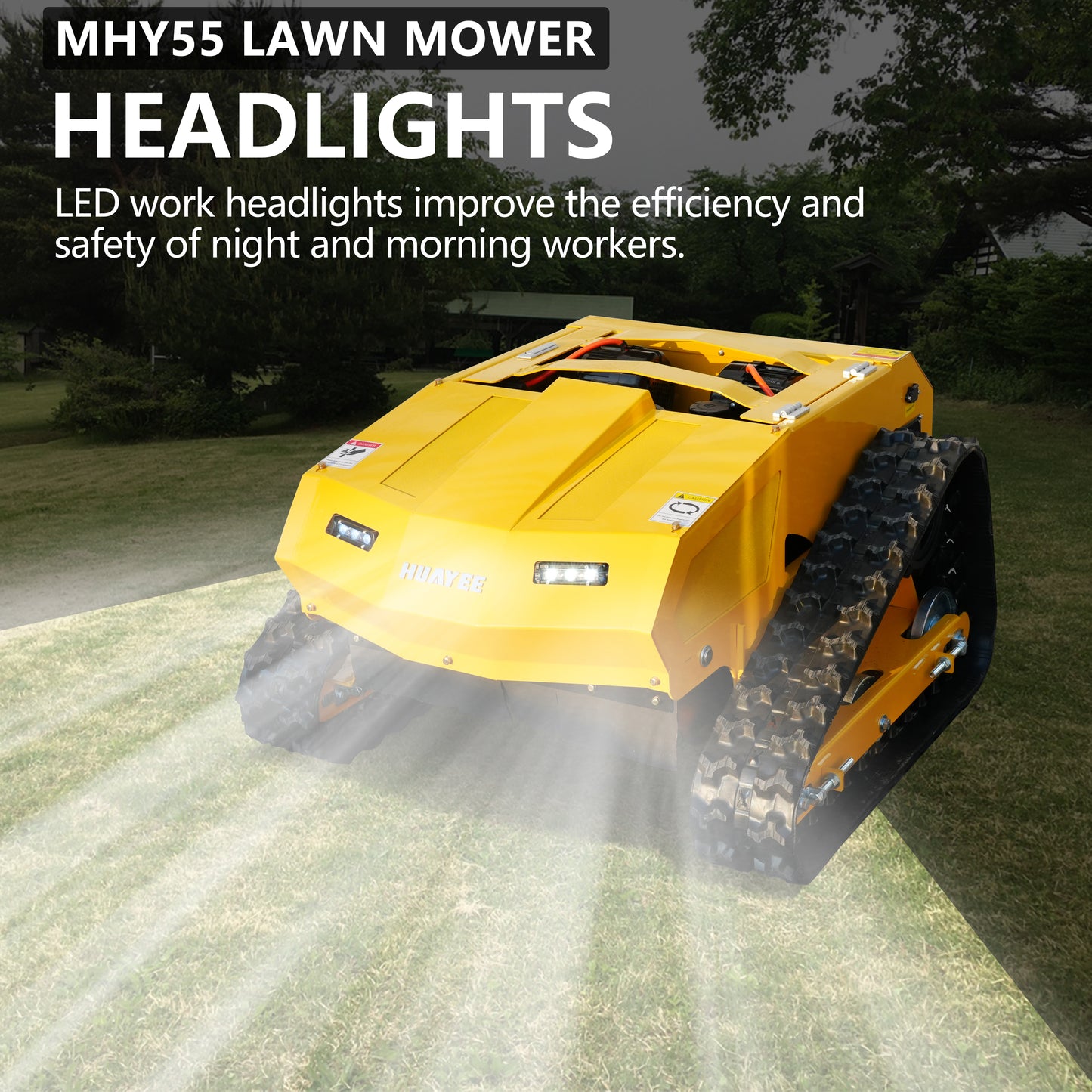 MHY55 Compact Remote Control Tracked Lawn Mower - 9HP LONCIN Gas Engine, 550mm Mowing Width