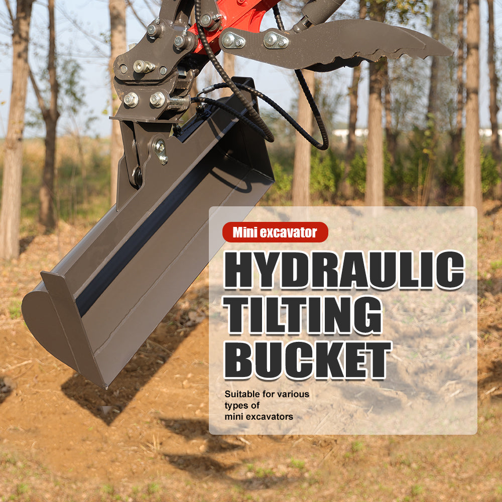 800mm 32" Tilt Bucket for 1-1.8 Ton Mini Excavators | HUAYEE HYE04