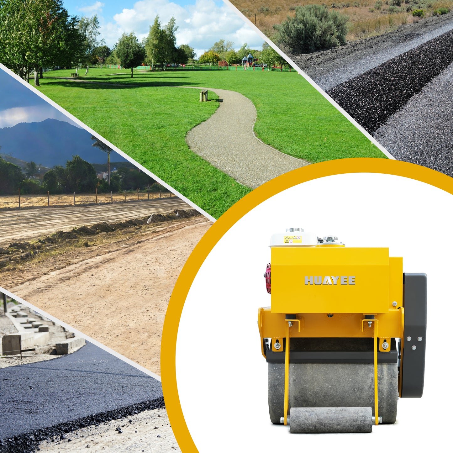 HUAYEE RHY0.3 0.3 Ton Small Road Roller - Compact Pavement Compaction