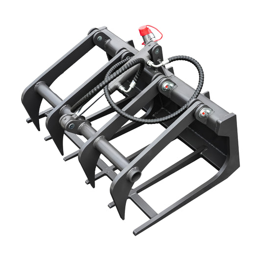 Log Grapple Attachment for Mini Skid Steer Loaders - Heavy-Duty Hydraulic Grapple Rake for Logs, Brush & Debris