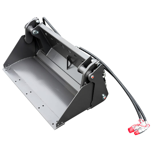 4-in-1 Bucket Attachment for Mini Skid Steer Loaders - Multi-Purpose Digging, Grading, Grappling & Dumping Bucket