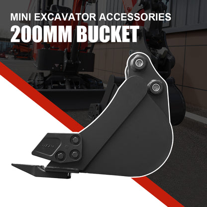 8-Inch Toothed Bucket for 2-Ton Mini Excavators | HUAYEE HYE05-1