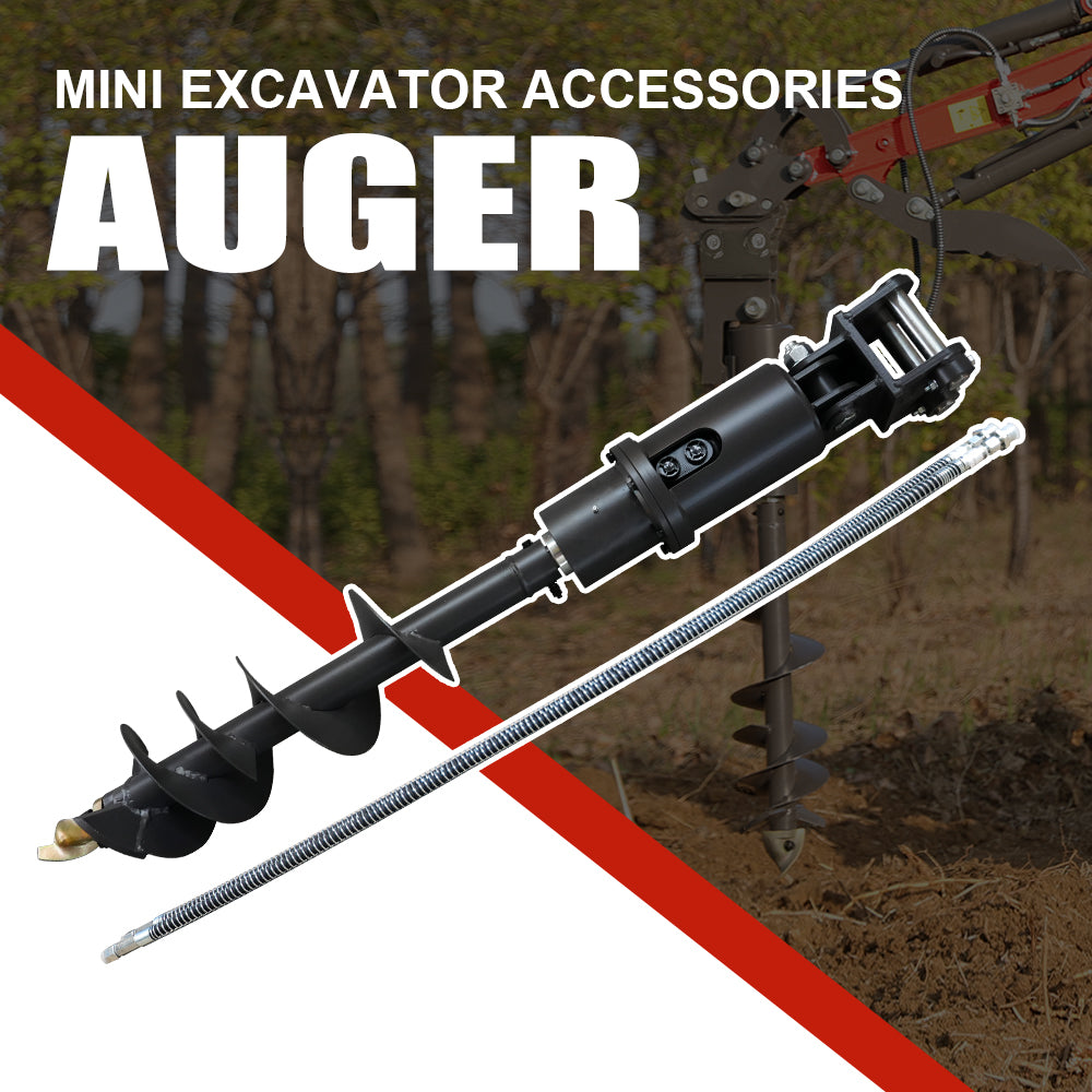 Mini Excavator Auger | 32 x 8 inches (Suitable for 2-Ton Class Models) | HUAYEE HYE06