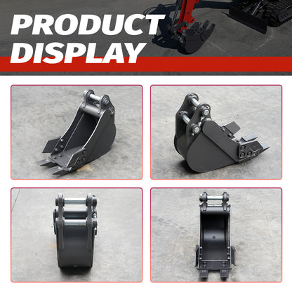 8-Inch Toothed Bucket for 2-Ton Mini Excavators | HUAYEE HYE05-1