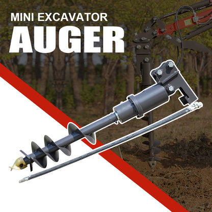 32x8" Auger Attachment for 1-1.8 Ton Mini Excavators | HUAYEE HYE02