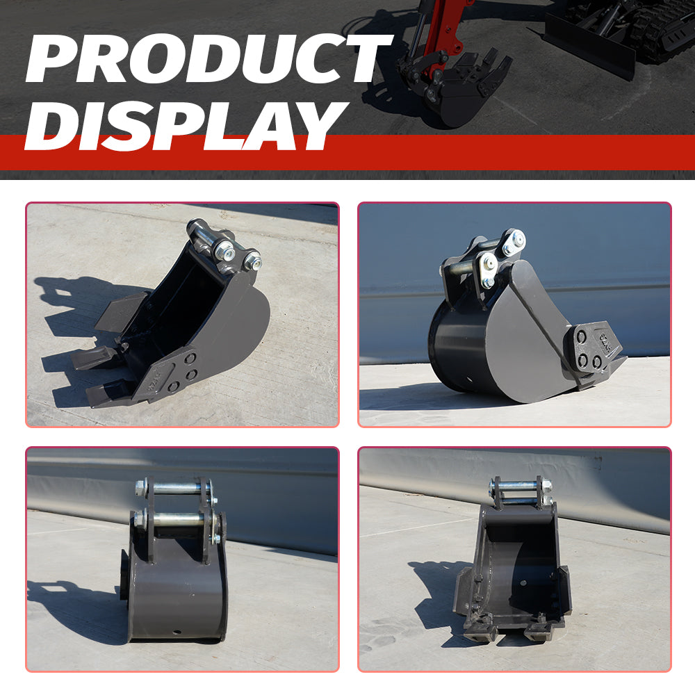 8" Toothed Bucket for 1-1.8 Ton Mini Excavators | HUAYEE HYE01-1