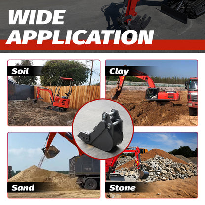 8-Inch Toothed Bucket for 2-Ton Mini Excavators | HUAYEE HYE05-1