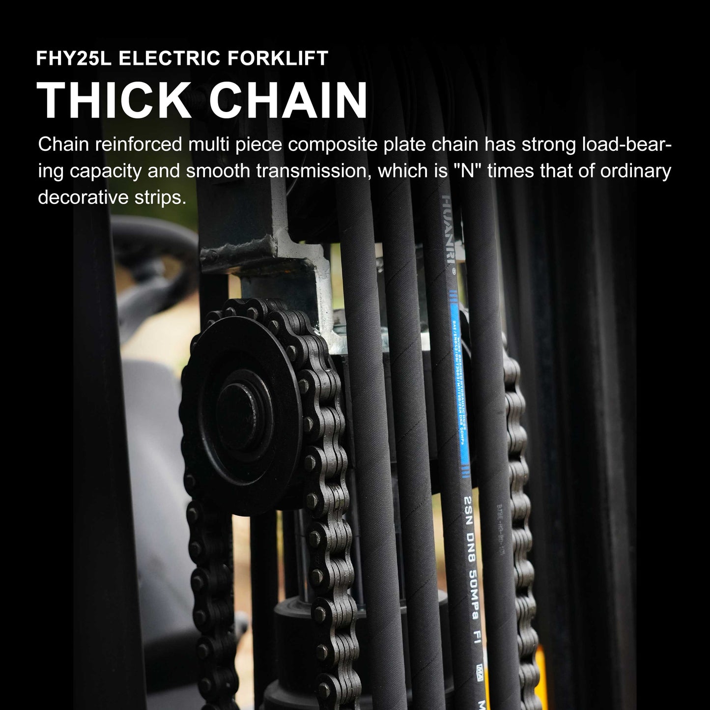 HUAYEE FHY25L Electric Forklift | Lithium Battery | Max. Lifting Capacity: 5,511 lbs | Max. Lifting Height: 118 inches