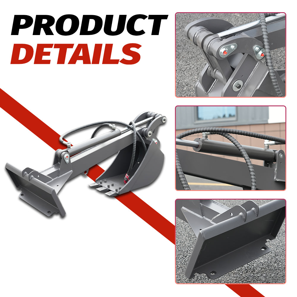 Straight Dig Attachment for Mini Skid Steers - Convert Loader to Excavator for Trenching - w/Mounting Plate
