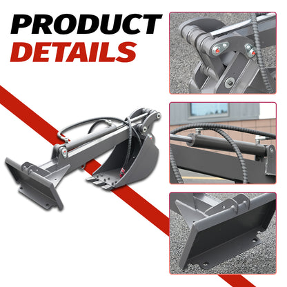 Straight Dig Attachment for Mini Skid Steers - Convert Loader to Excavator for Trenching - w/Mounting Plate