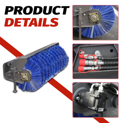 Snow Blower Attachment for Mini Skid Steers - Hydraulic Snow Thrower for Parking Lots & Driveways