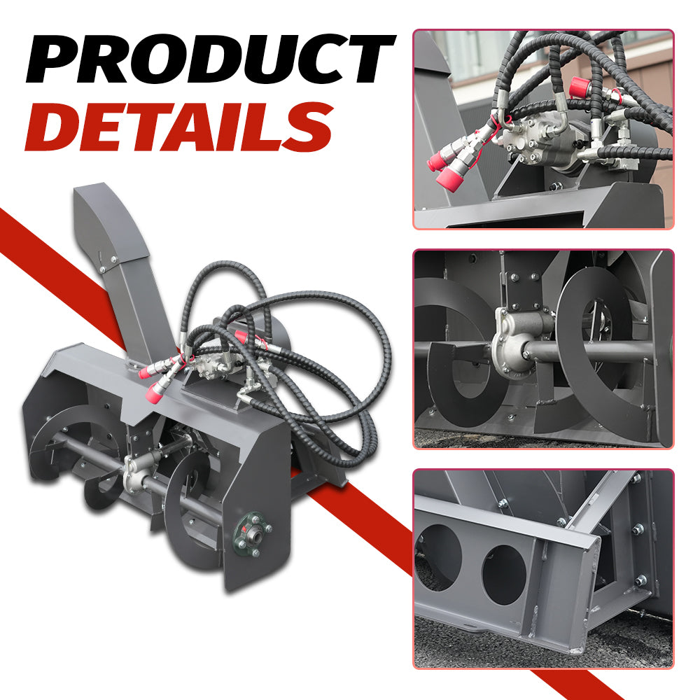 Dedicated Snow Blower Attachment for Mini Skid Steer Loaders — A Snow Removal Solution for Roads and Homes