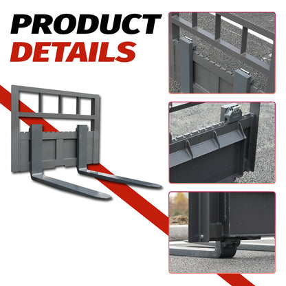 Pallet Forks Attachment for Mini Skid Steer Loaders - Heavy-Duty Forklift Tines