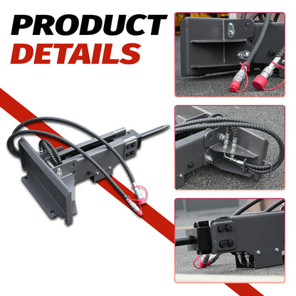 Hydraulic Breaker Attachment for Mini Skid Steer Loaders - Heavy-Duty Demolition Hammer for Concrete, Rock & Asphalt