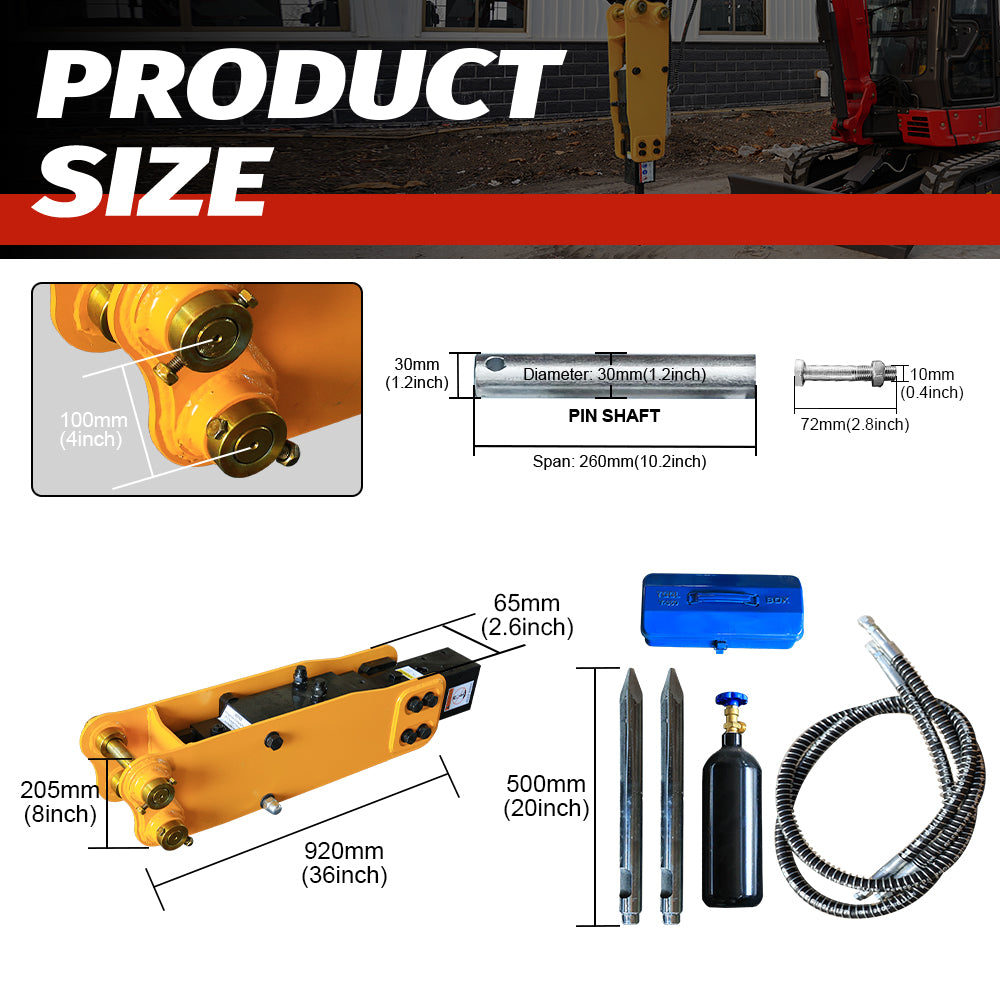 Concrete Crusher | Breakers for Mini Excavators Up to 2 Tons | HUAYEE HYE07