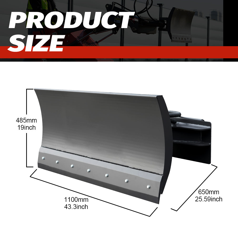 Dozer Blade Attachment for Mini Skid Steer Loaders - Straight Push Blade for Grading, Leveling & Backfilling