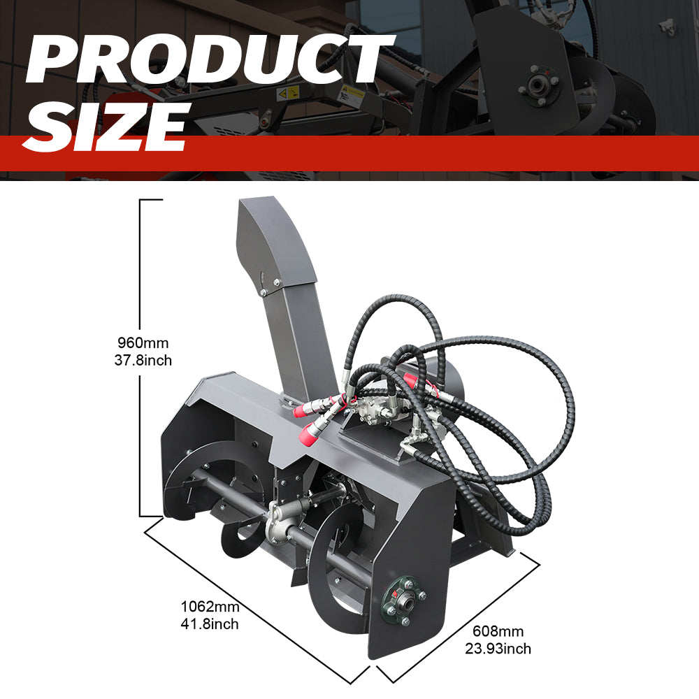 Dedicated Snow Blower Attachment for Mini Skid Steer Loaders — A Snow Removal Solution for Roads and Homes