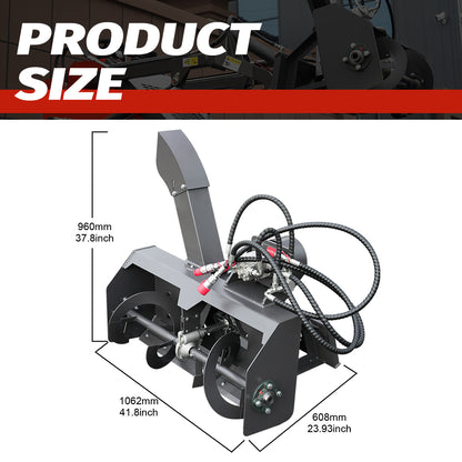 Dedicated Snow Blower Attachment for Mini Skid Steer Loaders — A Snow Removal Solution for Roads and Homes