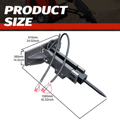 Hydraulic Breaker Attachment for Mini Skid Steer Loaders - Heavy-Duty Demolition Hammer for Concrete, Rock & Asphalt