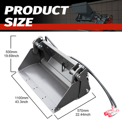 4-in-1 Bucket Attachment for Mini Skid Steer Loaders - Multi-Purpose Digging, Grading, Grappling & Dumping Bucket