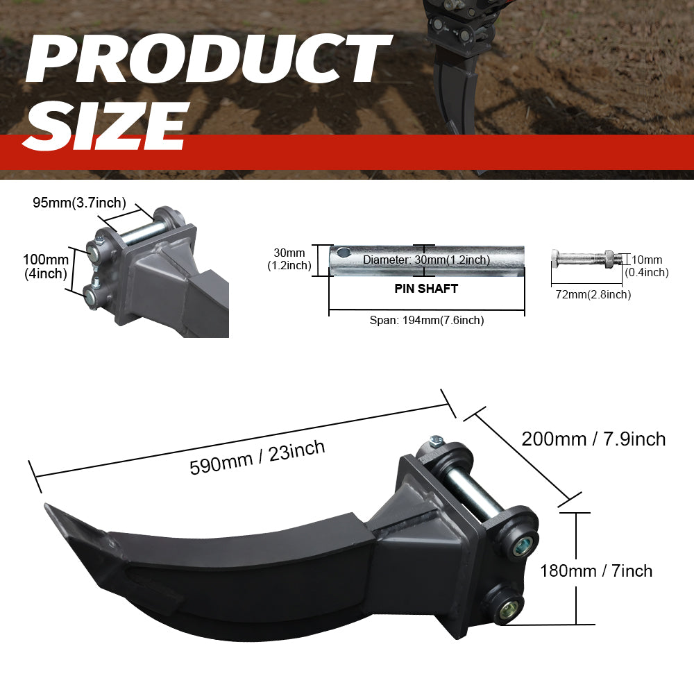 Ripper for 2 Ton Mini Excavators | HUAYEE HYE05-4