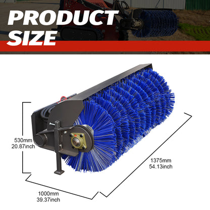 Snow Blower Attachment for Mini Skid Steers - Hydraulic Snow Thrower for Parking Lots & Driveways