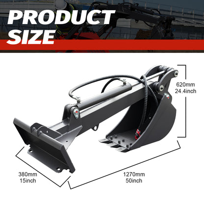 Straight Dig Attachment for Mini Skid Steers - Convert Loader to Excavator for Trenching - w/Mounting Plate