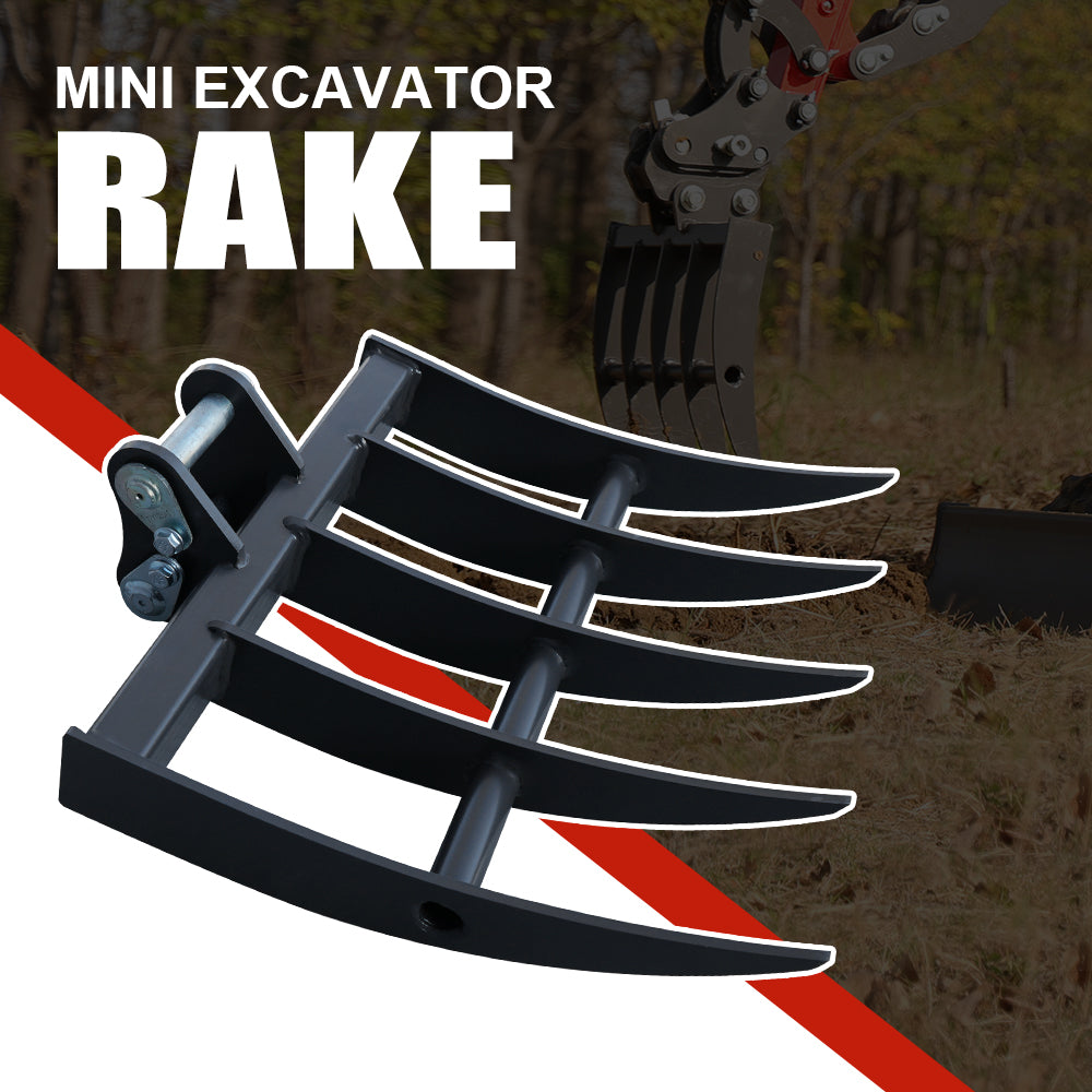 1x8 Rake Rake for 1-1.8 Ton Mini Excavators | HUAYEE HYE01-3 – HUAYEE CA