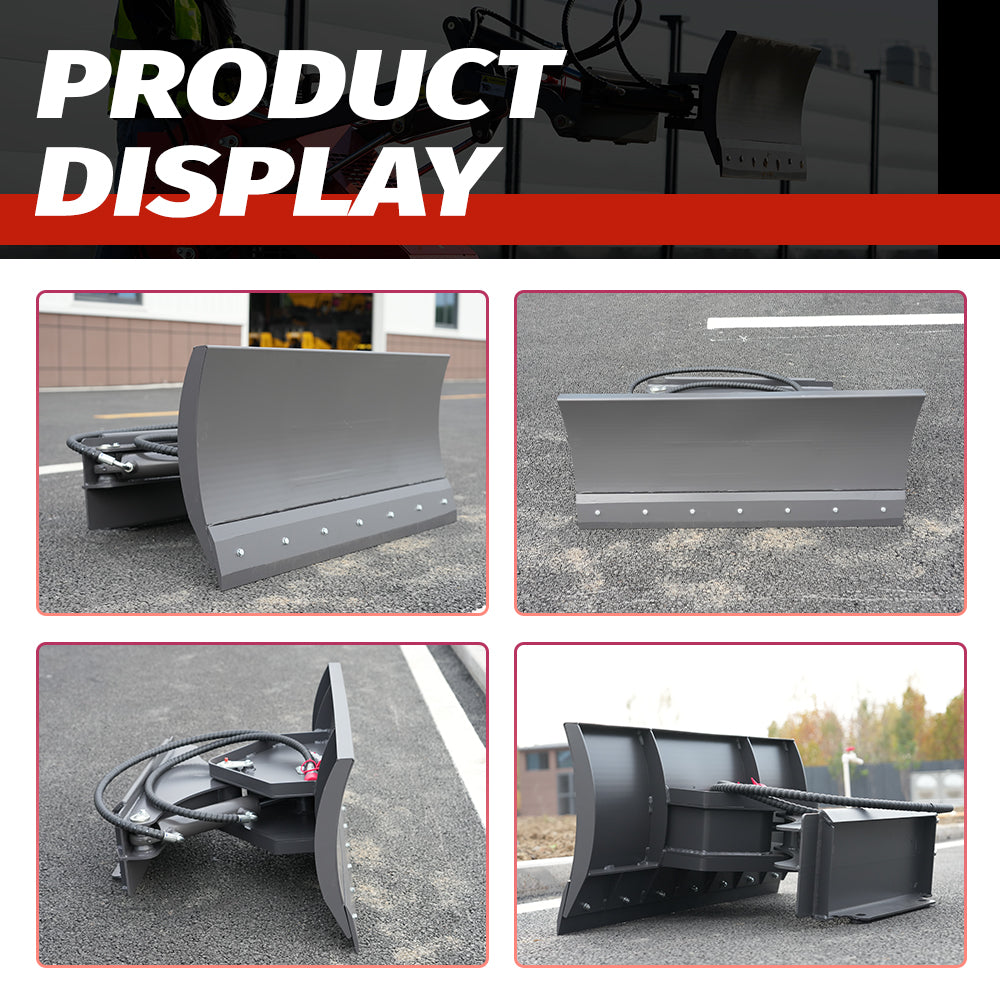 Dozer Blade Attachment for Mini Skid Steer Loaders - Straight Push Blade for Grading, Leveling & Backfilling