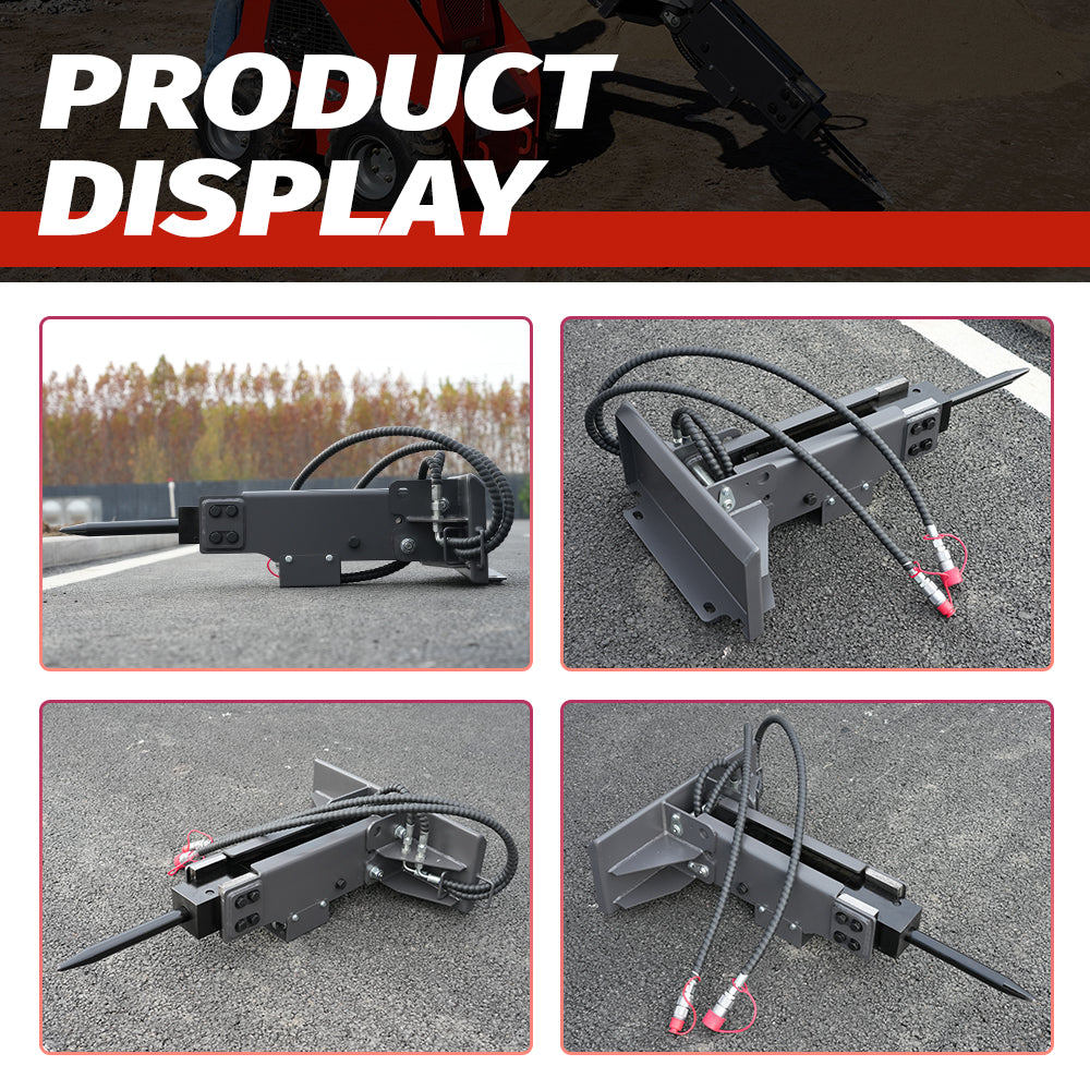 Hydraulic Breaker Attachment for Mini Skid Steer Loaders - Heavy-Duty Demolition Hammer for Concrete, Rock & Asphalt