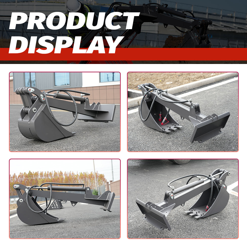 Straight Dig Attachment for Mini Skid Steers - Convert Loader to Excavator for Trenching - w/Mounting Plate