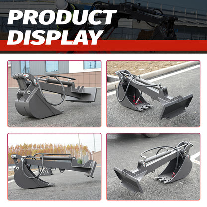 Straight Dig Attachment for Mini Skid Steers - Convert Loader to Excavator for Trenching - w/Mounting Plate