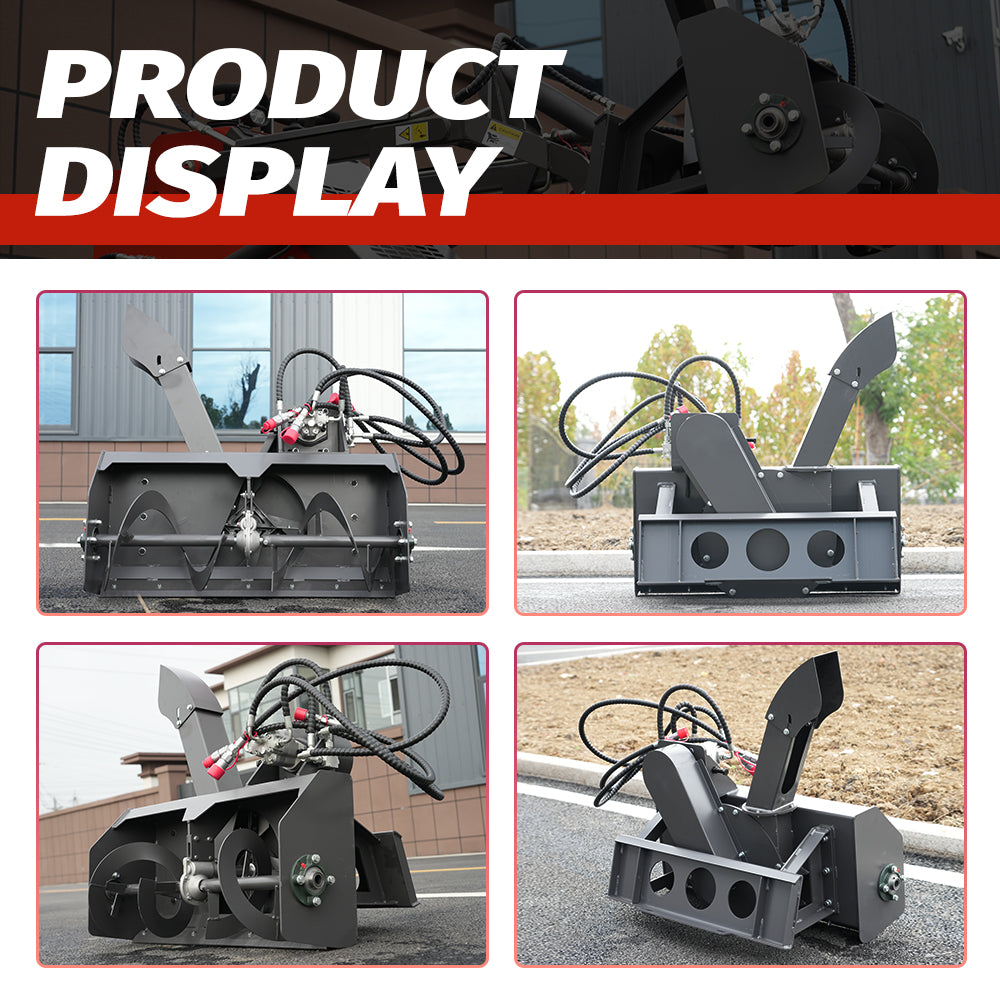 Dedicated Snow Blower Attachment for Mini Skid Steer Loaders — A Snow Removal Solution for Roads and Homes