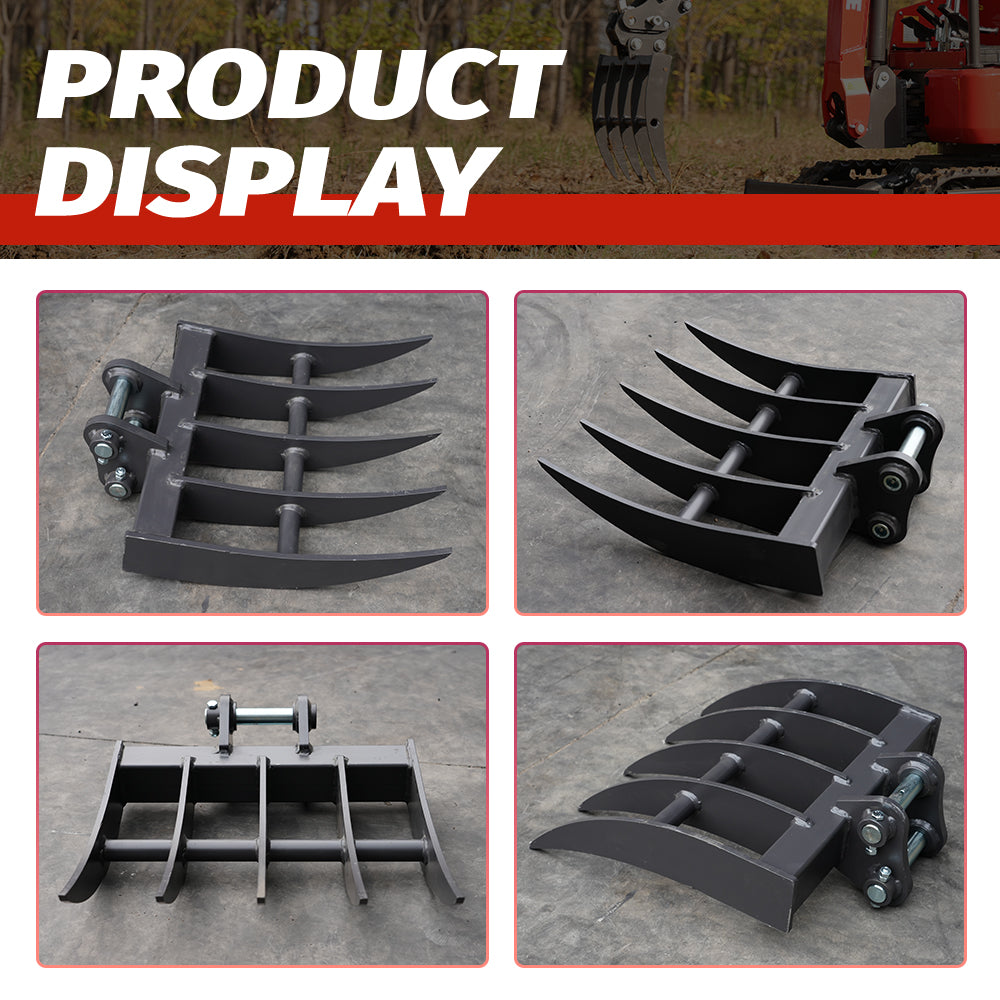 Rake for 2-Ton Mini Excavators | HUAYEE HYE05-3