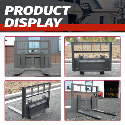 Pallet Forks Attachment for Mini Skid Steer Loaders - Heavy-Duty Forklift Tines