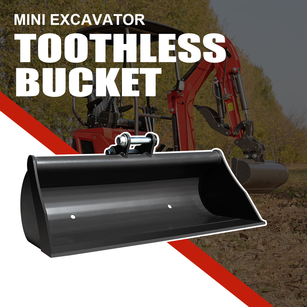 32" Toothless Bucket for 1-1.8 Ton Mini Excavators | HUAYEE HYE01-2