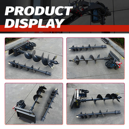 Australian Hydraulic Auger for Mini Skid Steers - w/ 200mm & 300mm Bits - Heavy-Duty Earth Drill