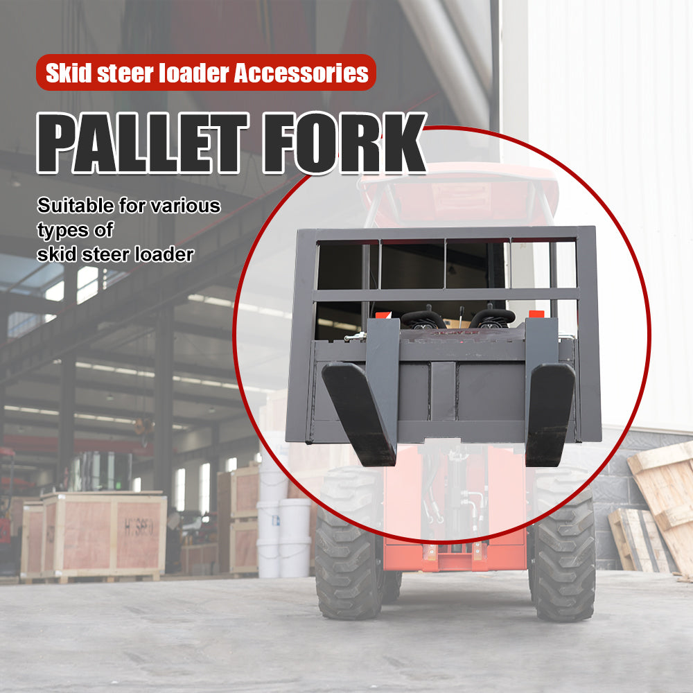 Pallet Forks Attachment for Mini Skid Steer Loaders - Heavy-Duty Forklift Tines