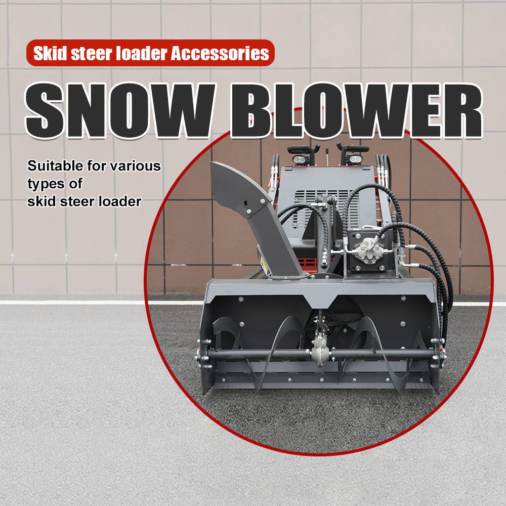 Dedicated Snow Blower Attachment for Mini Skid Steer Loaders — A Snow Removal Solution for Roads and Homes