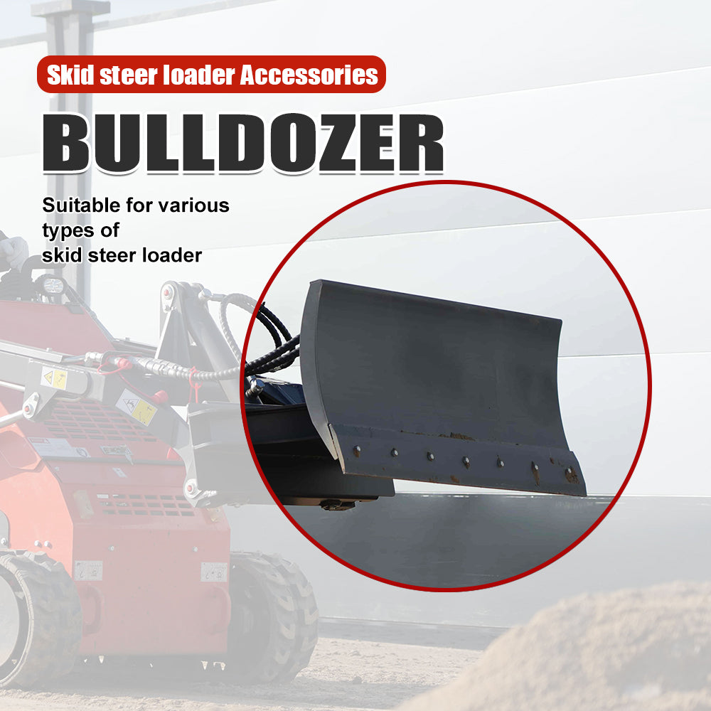 Dozer Blade Attachment for Mini Skid Steer Loaders - Straight Push Blade for Grading, Leveling & Backfilling