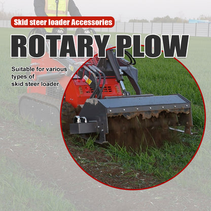 Tiller Attachment for Mini Skid Steers - Heavy-Duty Soil Cultivator for Landscaping