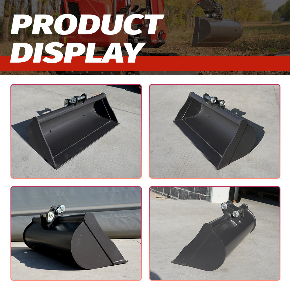 32" Toothless Bucket for 1-1.8 Ton Mini Excavators | HUAYEE HYE01-2