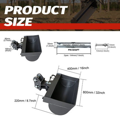 800mm 32" Tilt Bucket for 2 Ton Mini Excavators | HUAYEE HYE08
