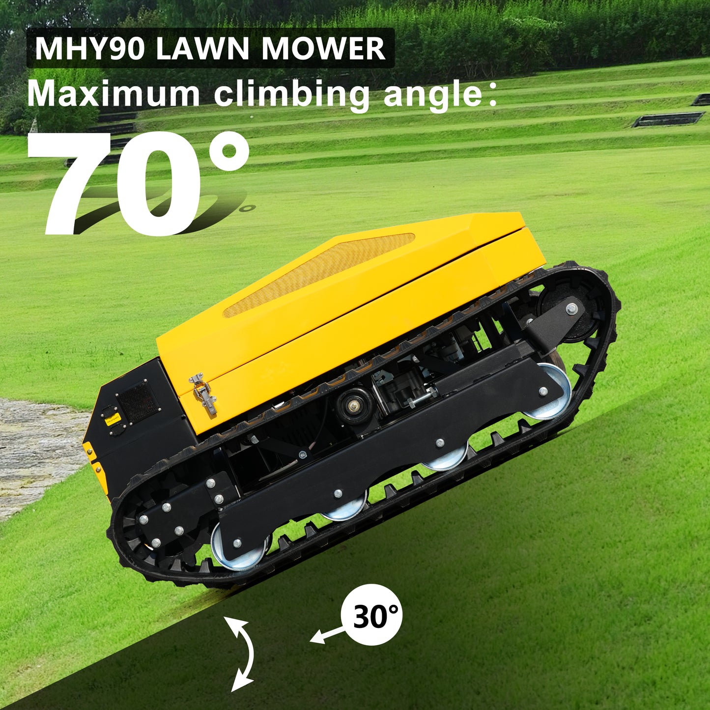 MHY90 Heavy-Duty Remote Control Tracked Slope Mower - 22HP, 900mm Cutting Width | HUAYEE