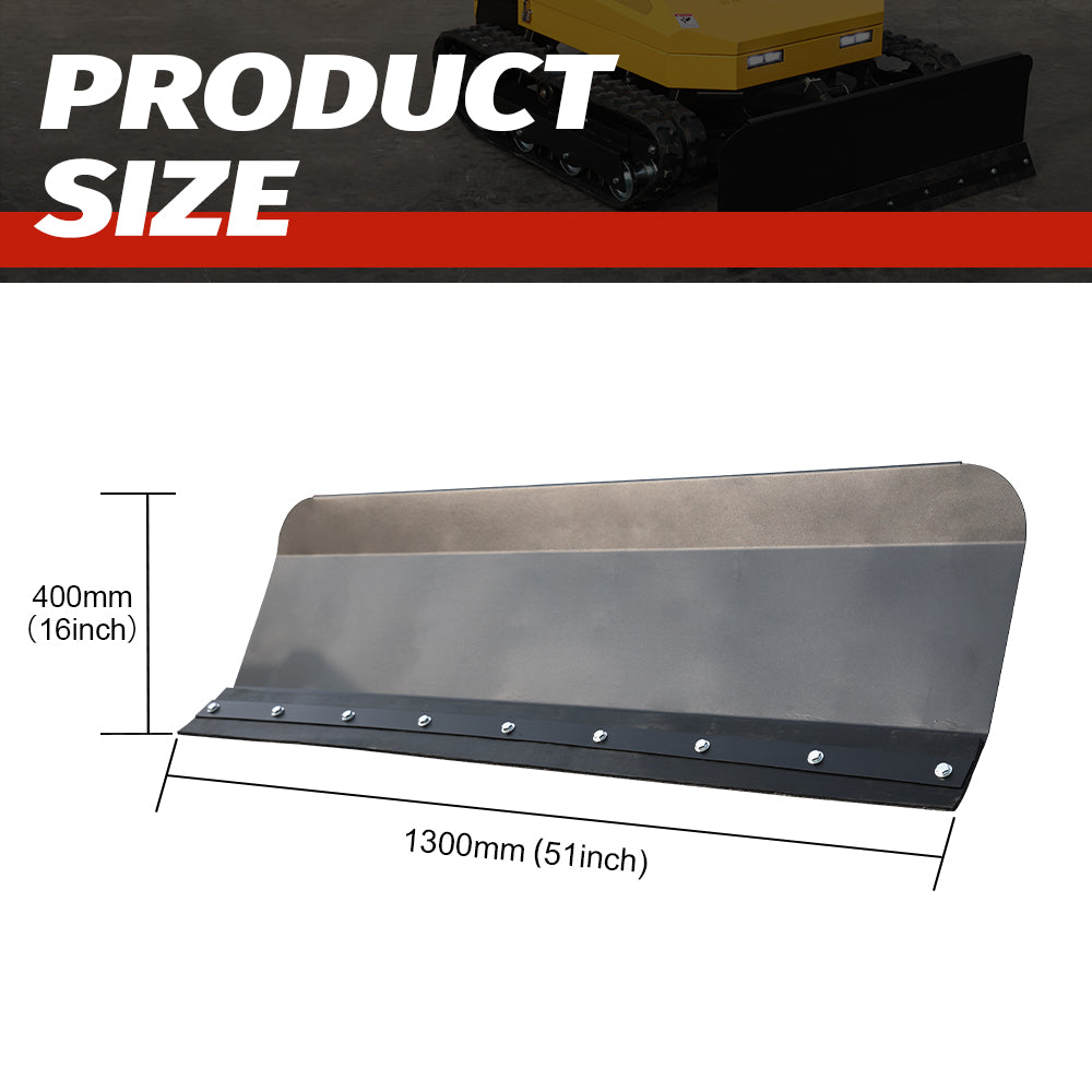 Snow Removal Kit: 51-inch mower snow removal attachment—height-adjustable, remote-controlled, quick to install/remove, and highly efficient. Compatible with the MHY90.