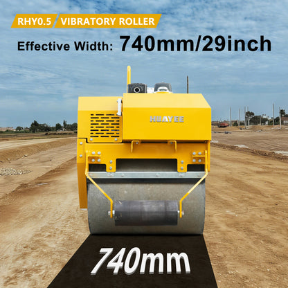 HUAYEE RHY0.5 Tandem Vibratory Road Roller - 0.5 Ton Medium-Sized Road Compaction Machine