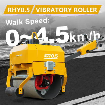 HUAYEE RHY0.5 Tandem Vibratory Road Roller - 0.5 Ton Medium-Sized Road Compaction Machine