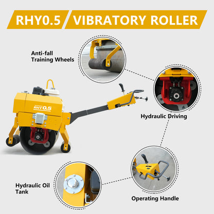 HUAYEE RHY0.5 Tandem Vibratory Road Roller - 0.5 Ton Medium-Sized Road Compaction Machine