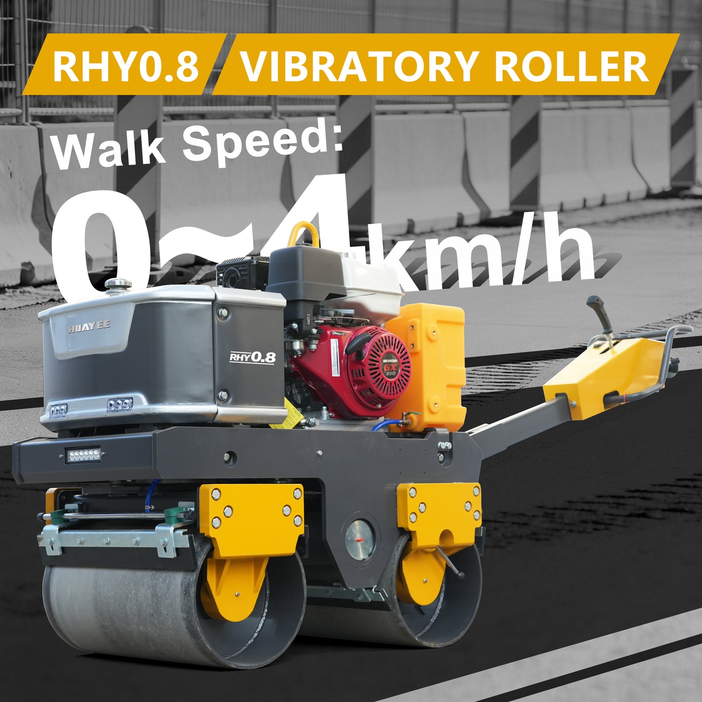 HUAYEE RHY0.8 Tandem Vibratory Road Roller - 0.8 Ton Heavy-Duty Road Compaction Machine